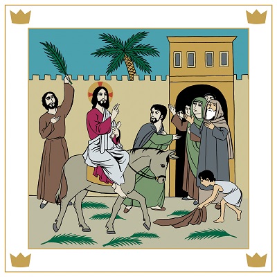 Jeesus ratsastaa Jerusalemiin