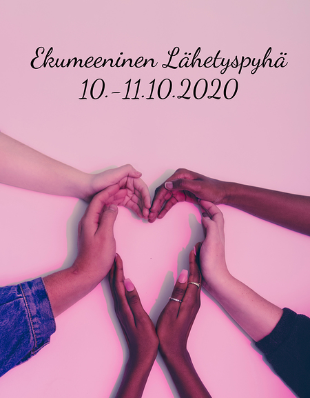 Messu Ekumeeninen lähetyspyhä. Kädet muodostabat sydämen