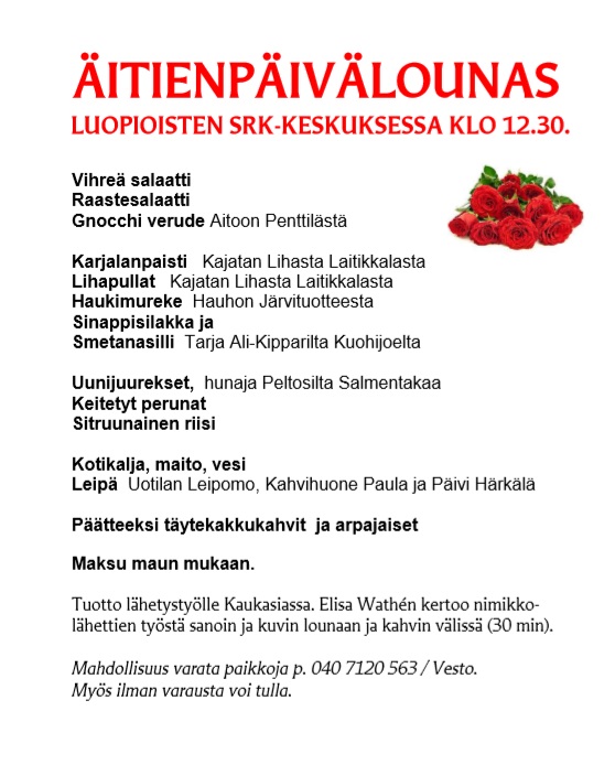 Äitienpäivälounas Äitienpäivälounas