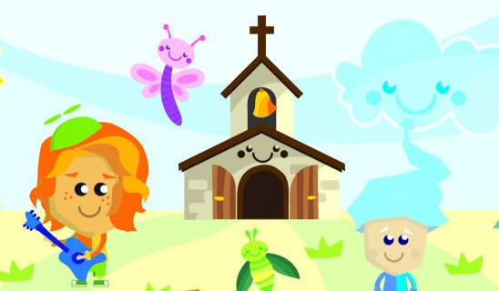 Piirrkoskuva lasten kirkosta